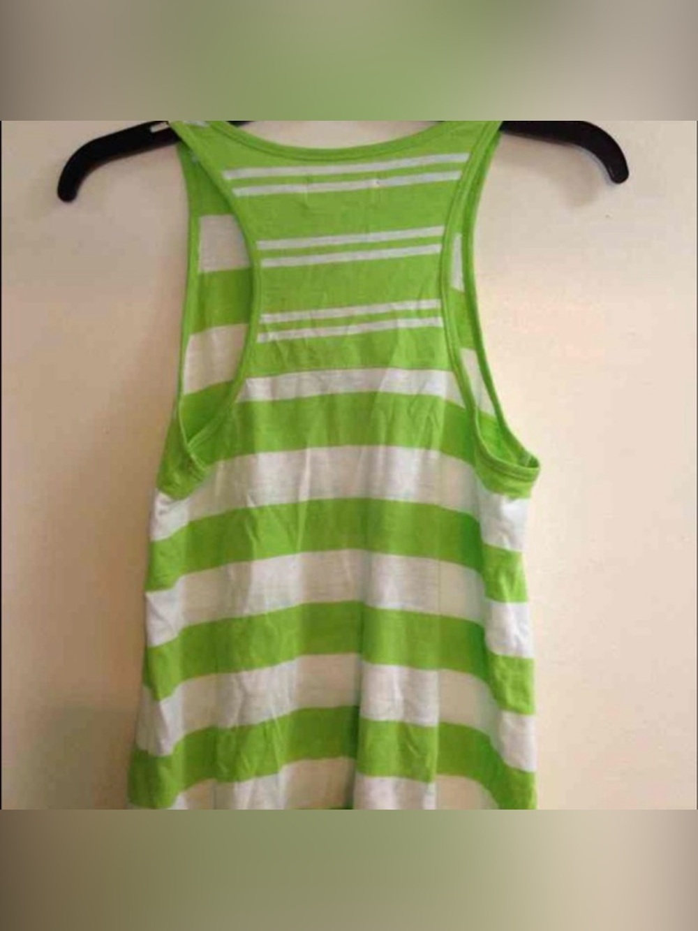 NWOT Hollister High Low tank Top S Green White W Logo Summer Beach - Picture 2 of 4